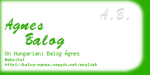 agnes balog business card