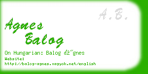 agnes balog business card